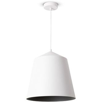 Paco Home Paco Home - L&aacute;mpara Colgante Sal&oacute;n Suspensi&oacute;n Mesa Comer Cocina Pantalla Industrial L&aacute;mpara Colgante - Blanco, Gris (&oslash;32.5 Cm)