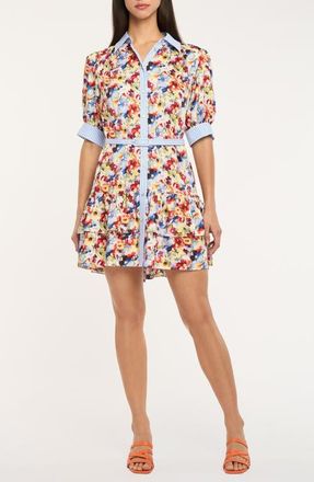 Cinq &agrave; Sept Wildflower Bunch Emry Shirtdress in Gardenia Multi at Nordstrom, Size 12