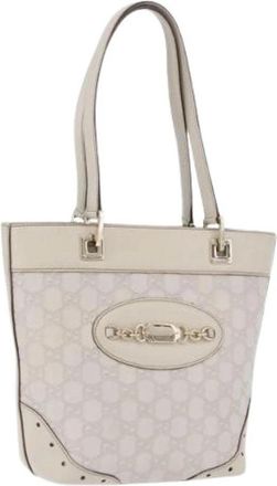 Gucci Pre-owned Vintage Tote Bag - Dames - Vintage Shopper - Beige - ONE Size - Leer - Vintage