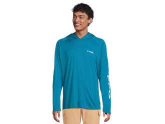 Columbia Terminal Tackletm Hoodie Mens Sweatshirt Blue Echo/White Logo : LG, Polyester
