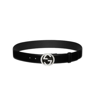 Gucci Black GG Logo Buckle Belt