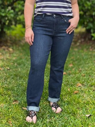 Judy Blue Completely Committed Boyfriend Jeans In Denim