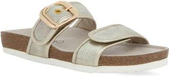 Naot Nashville Double Band Slide Sandal in Platinum Strip W/Gold at Nordstrom, Size 11Us