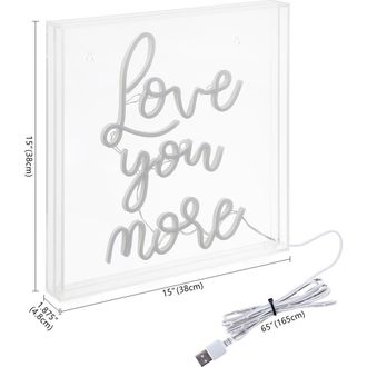 Jonathan Y Designs Love Square Contemporary Glam Acrylic Box USB Operated LED Neon Light in White at Nordstrom