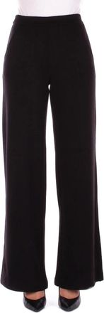 Dondup Zwarte broek met ritssluiting - Dames - Wijde Broeken - Zwart - M - Katoen - Broeken