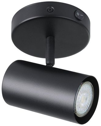 Eglo Eglo Calloway 1 Light Fixed Track Light With Black Finish & Black Lamp Head