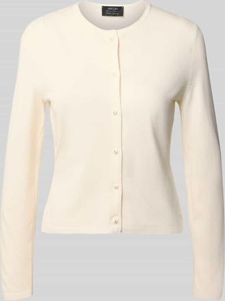 Marc Cain Cardigan aus Viskose-Mix mit Kontrastkante in Sand, Gr&ouml;&szlig;e 36