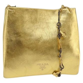Prada Pre-owned Cross Body Bags, female, Yellow, Size: ONE SIZE Pre-owned Vintage Shoulder Bag