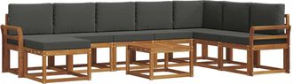 vidaXL Conjunto De Sof&aacute;s De Exterior 9 Uds. Natural Y Antracita Vidaxl