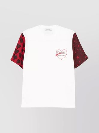 Lanvin heart print short sleeve crew neck top