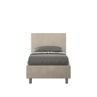 ITYhome Ityhome - Letto Singolo Rivestito In Microfibra - Adele - Colore: Sabbia - Tipologia Letto: Con Rete - Dimensione Rete: 90x200