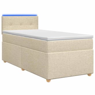 vidaXL Letto Box Spring Con Materasso Crema 90 X 190 Cm Tessuto Vidaxl