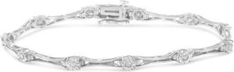 House of Brilliance Silver 1/4 Cttw Diamond Miracle-Set Flared-Bar Link-Style Tennis Bracelet in White at Nordstrom