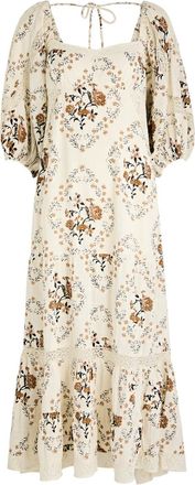 Free People All The Attitude Floral-print Cotton Maxi Dress - White - M (UK 12-14 / M)