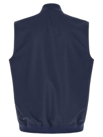 Brunello Cucinelli Logo-Embroidered Nylon Vest - Navy