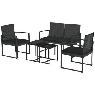 OUTSUNNY Muebles de jard&iacute;n 102x58x77 cm negro