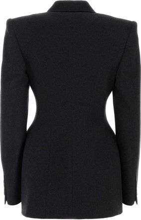 Balenciaga Womens Hourglass Blazer Gray Cashmere Polyamide Cupro Blazers