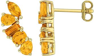 Rina Limor Silver 1.44 Ct. Tw. Citrine Stud Earrings