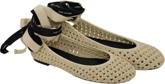 Marc Jacobs Logo-Ribbon Ballerina Flat - Beige