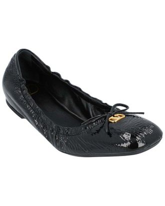 Valentino Womens Goatskin Vlogo Signature Ruched Slip-On Ballerina (Authentic Pre-Loved)