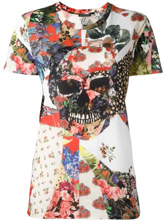 Alexander McQueen floral skull T-shirt - Multicolour
