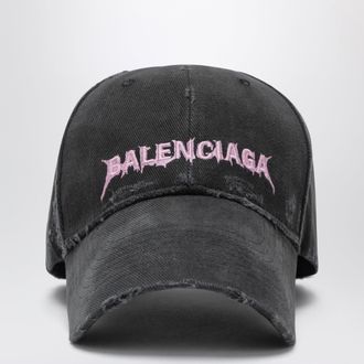 Balenciaga Cappello baseball DIY Back in drill di cotone nero