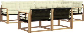 vidaXL Conjunto De Sof&aacute;s De Exterior 7 Uds. Blanco Y Crema Vidaxl
