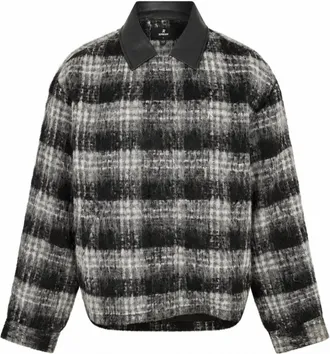Represent Jet Black Logo Flannel Check Overshirt Jacket