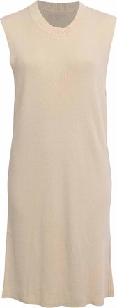 Ann Demeulemeester Knitted Sleeveless Midi Dress in Cream Rayon
