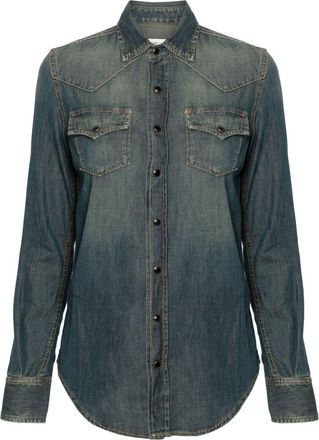 Saint Laurent denim shirt - women - Cotton/Cotton - S - Blue