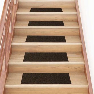 vidaXL Vidaxl - Felpudos Autoadhesivos Para Escaleras, 30 Unidades, 76 X 20 Cm, Marr&oacute;n, Rectangulares