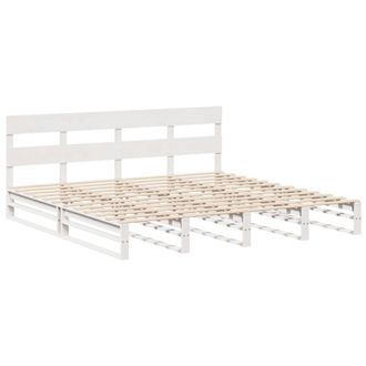 Berkfield Home Beautiful Bed Frame without Mattress White 200x200 cm Solid Wood Pine