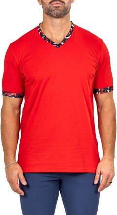 Maceoo Edison Marthyr0007 Red Cotton V-Neck T-Shirt at Nordstrom, Size 3