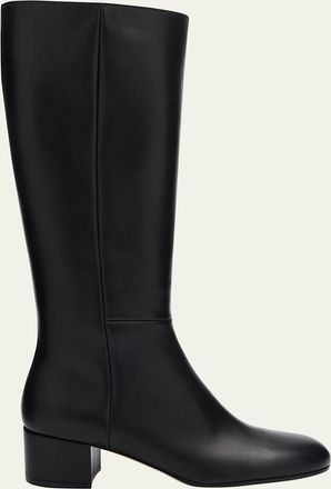 Gianvito Rossi 45mm Joelle Leather Knee-High Boots
