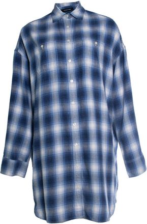 R13 oversized AXL checked flannel mini dress