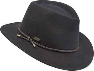 Chillouts Filzhut CHILLOUTS Michelle Hat, Damen, Gr. XS, grau (anthrazit), Wolle, unifarben, H&uuml;te Filzhut, mit hochwertiger Kordelverzierung, verstellbare Passf