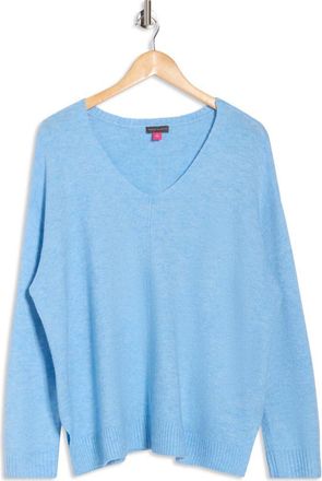 Vince Camuto V-Neck Cozy Sweater in Blue Heather 015 at Nordstrom Rack, Size 2 X