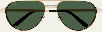 Cartier Mens Metal Aviator Sunglasses