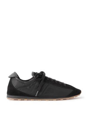 Jacquemus The Tennis Suede-Trimmed Shell Sneakers