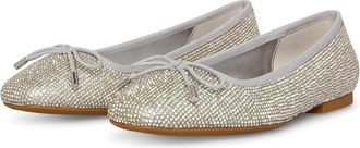Steve Madden Womens Steve Madden Steffie Flats Silver Rhinestone Bow Detail HTAT409