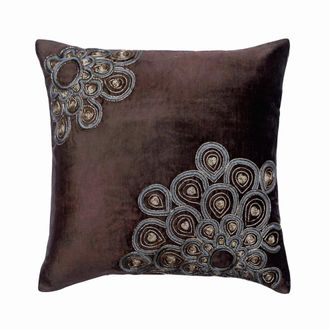 OEM Funda De Almohada Decorativa, Gris Carb&oacute;n, 45 X 45 Cm, Terciopelo, Bordada Con Zardozi, Estampado Abstracto, Estilo Moderno - Adversity
