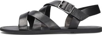 Vagabond Zwarte leren kruisband sandaal - Dames - Sandalen - Zwart - 37 EU - Leer - Schoenen