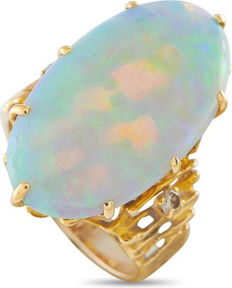 Luxury Bazaar 18K Yellow Gold 12.0ct Opal Cocktail Ring MF03-063026