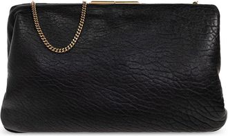 Saint Laurent Clutch met gegraveerd logo - Zwart