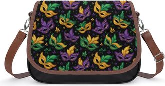 Generic Mardi And Gras Mask Crossbody Bags for Women Shoulder Messenger Bag Purse Handbags
