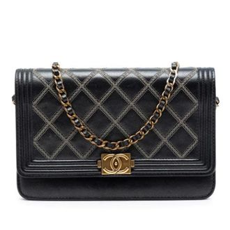 Chanel unisex, Pre-owned, Zwart, Maat: ONE Size Leer