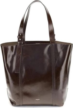 Golden Goose Stijlvolle Leren Tote Tas met Logo - Dames - Shoppers - Bruin - ONE Size - Leer - Tassen