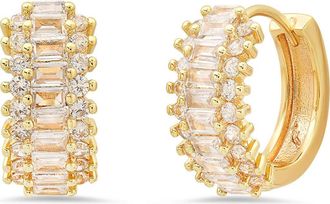 HMY Jewelry Simulated Diamond Hoop Earrings in Gold at Nordstrom Rack