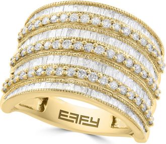Effy 14K Yellow Gold Diamond Pave Multi-Row Ring in 14K Gold at Nordstrom, Size 7