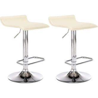 Clp Set De 2 Taburetes Dyn En Cuero Pu Crema
